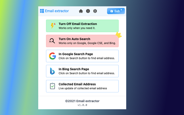 Extract emails homepage